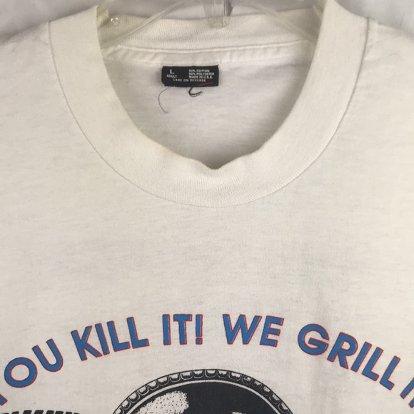 Jeffery Dahmer Vintage Single stitch Road Kill Cafe spell out graphic tee large - Picture 2 of 6